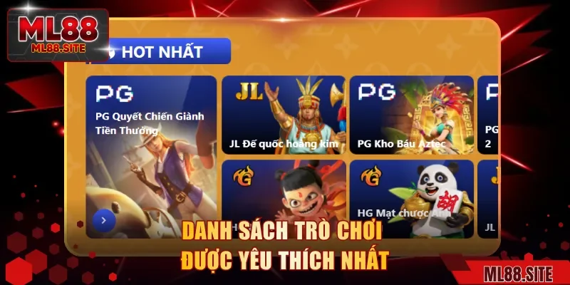 Danh sách trò chơi được yêu thích nhất