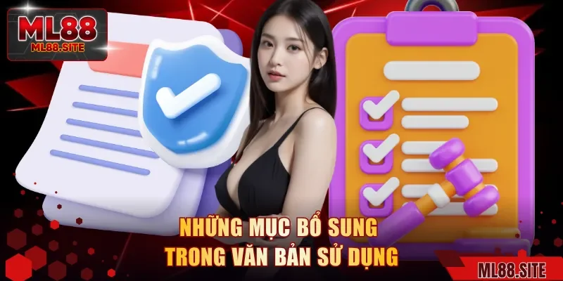 Những mục bổ sung trong văn bản sử dụng