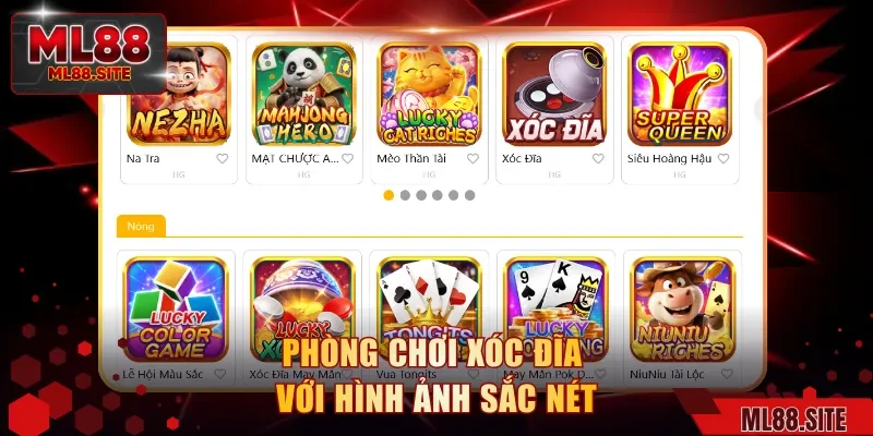 Phòng chơi xóc đĩa với hình ảnh sắc nét