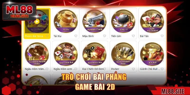 Trò chơi bài phẳng game bài 2d